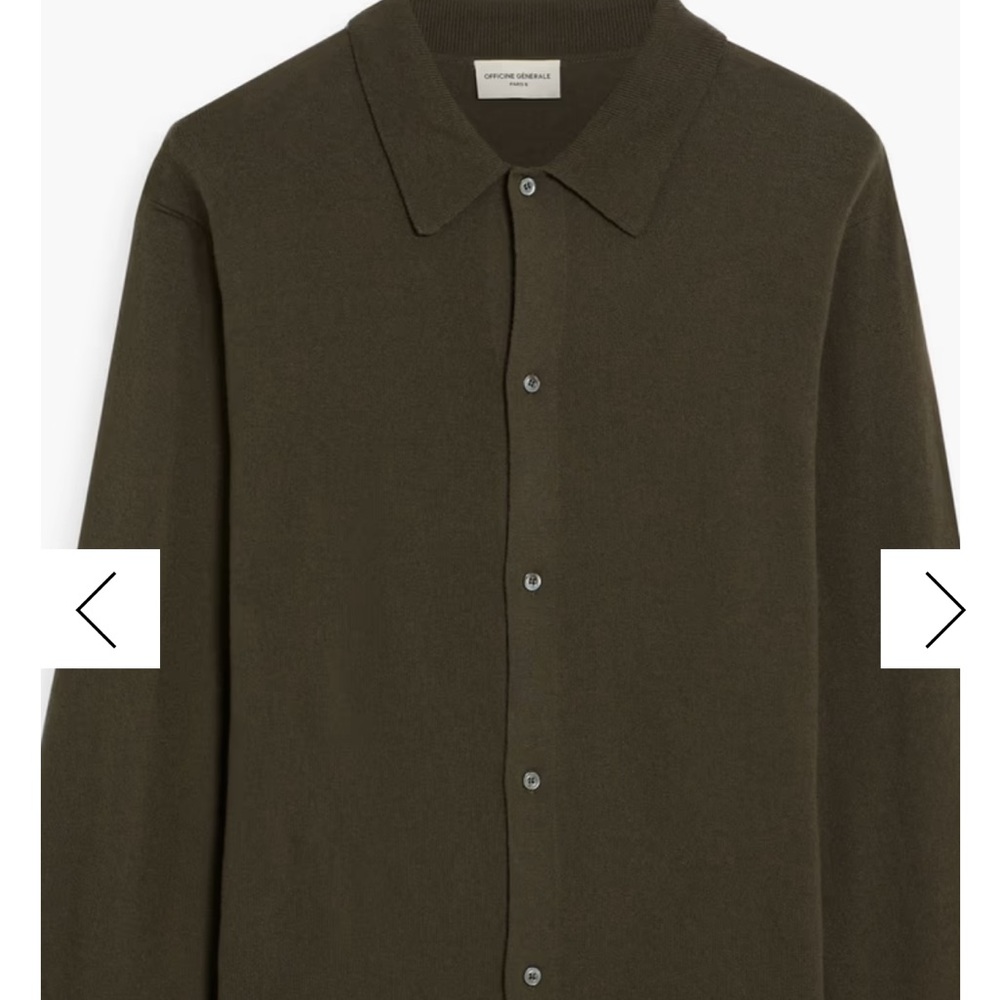 Officine Generale Men's Olive Cardigan